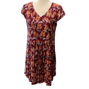 Garnet Hill Summer Day Modern Floral V Neck Dress With Pockets Size 4